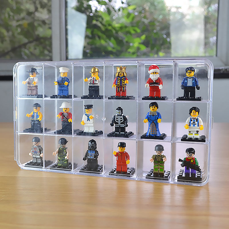 Lego Minifigure Holder - Scatola espositiva in acrilico a 18