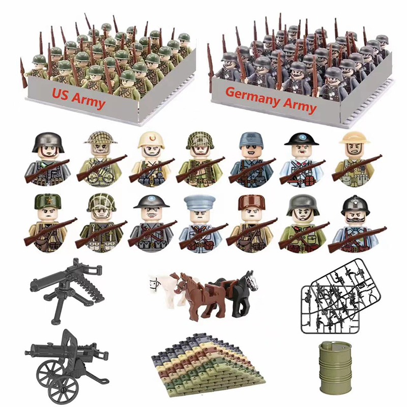 Lego Minifigure Holder - 24 pz/lotto WW2 Personaggio Militare WW2