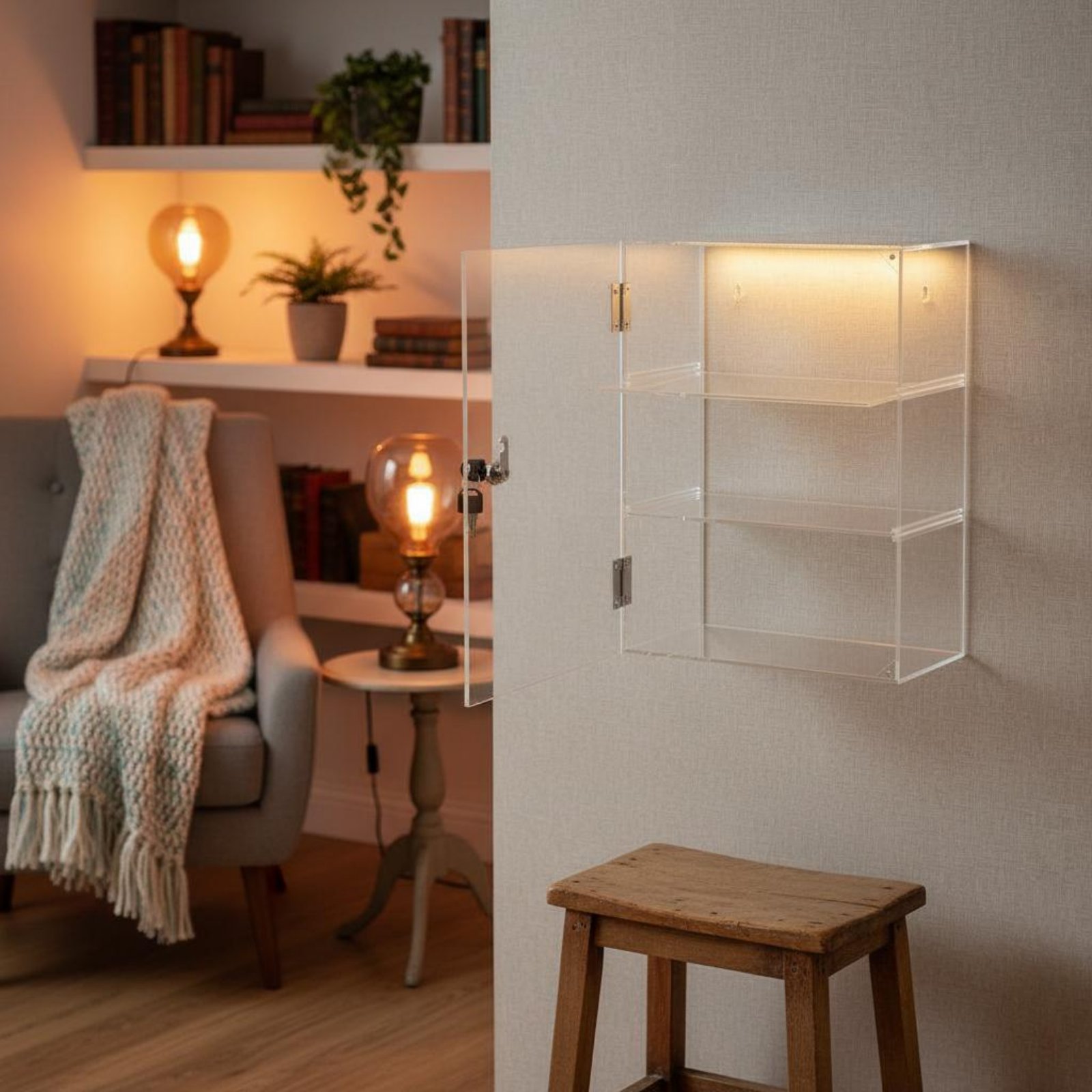 Display Case Acrylic - Vetrina Espositiva in Acrilico con Serratura,