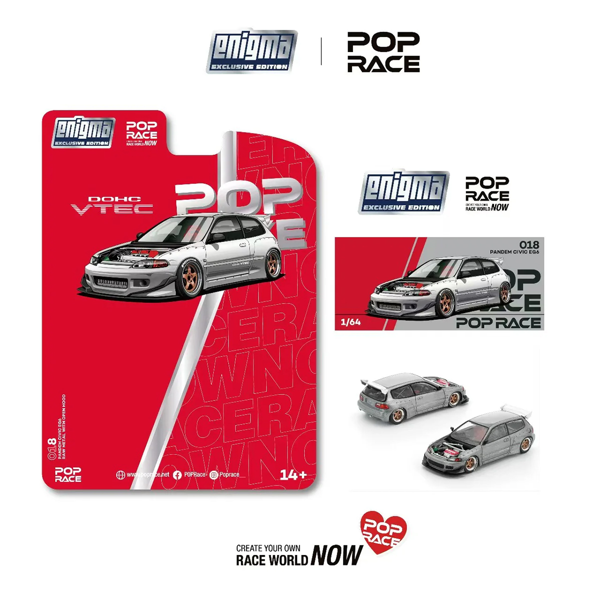 Die Cast Car 1 64 - Pop Race x Enigma Edizione Esclusiva