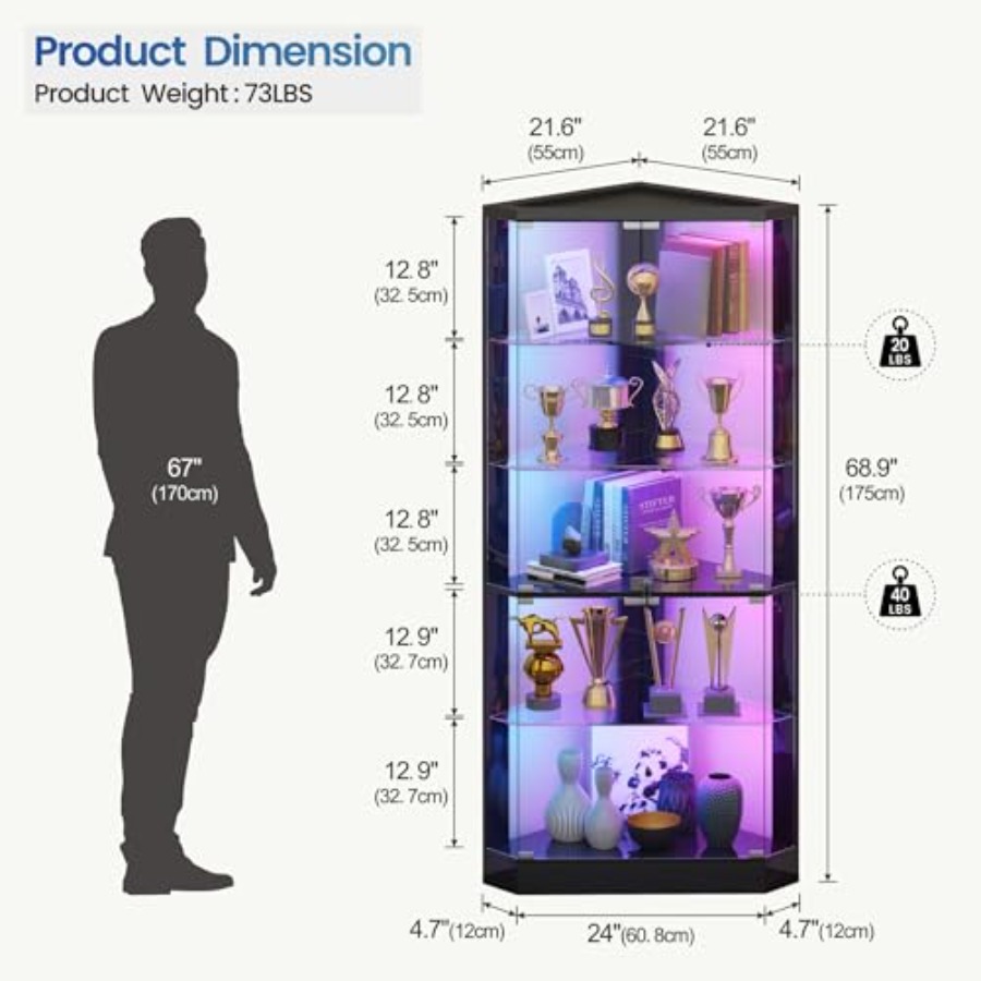 Vetrina Angolare con Luci RGB  - Display Case Acrylic recensione e prezzo