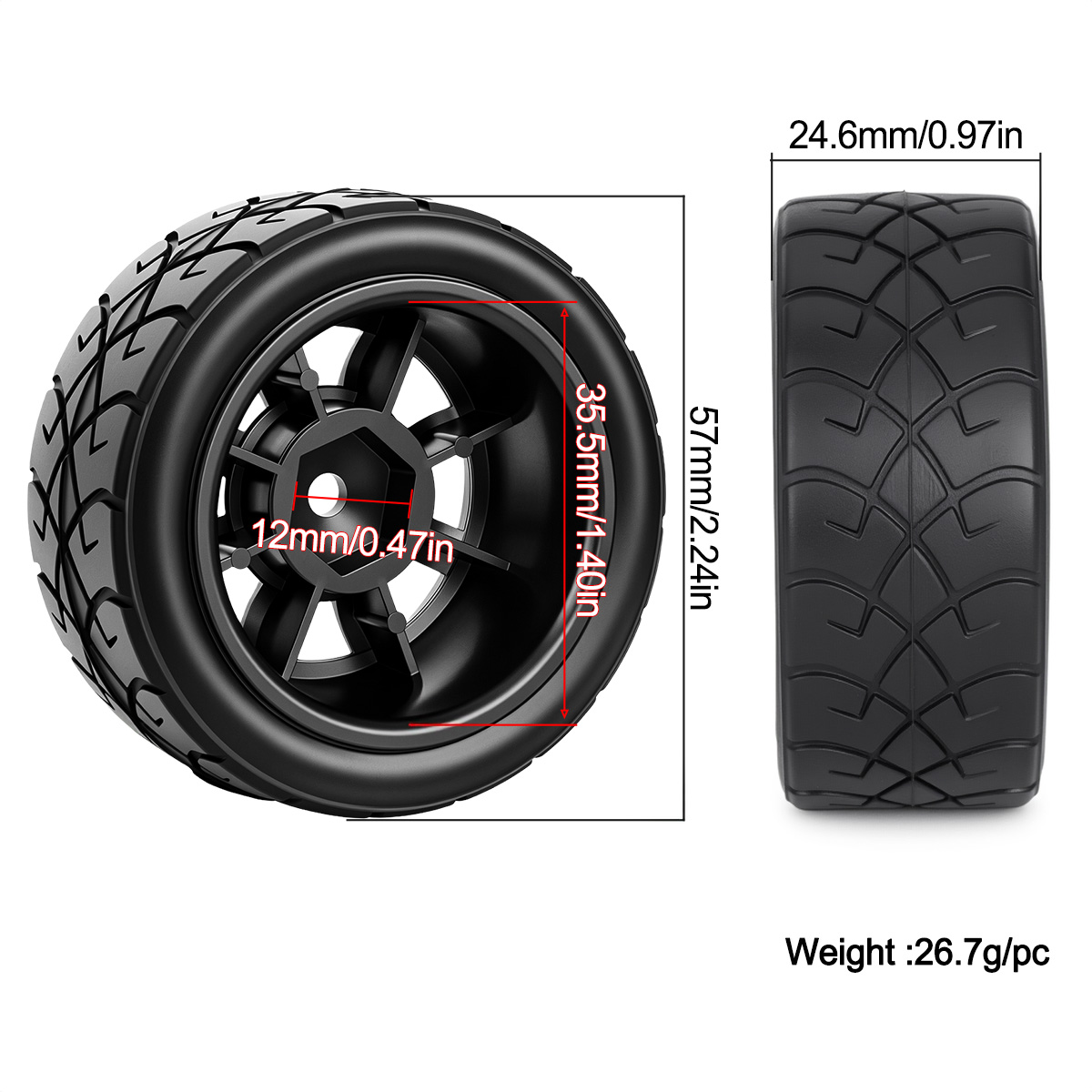 4 Pezzi Pneumatici da Corsa in - Tamiya Model Rc Car recensione e prezzo